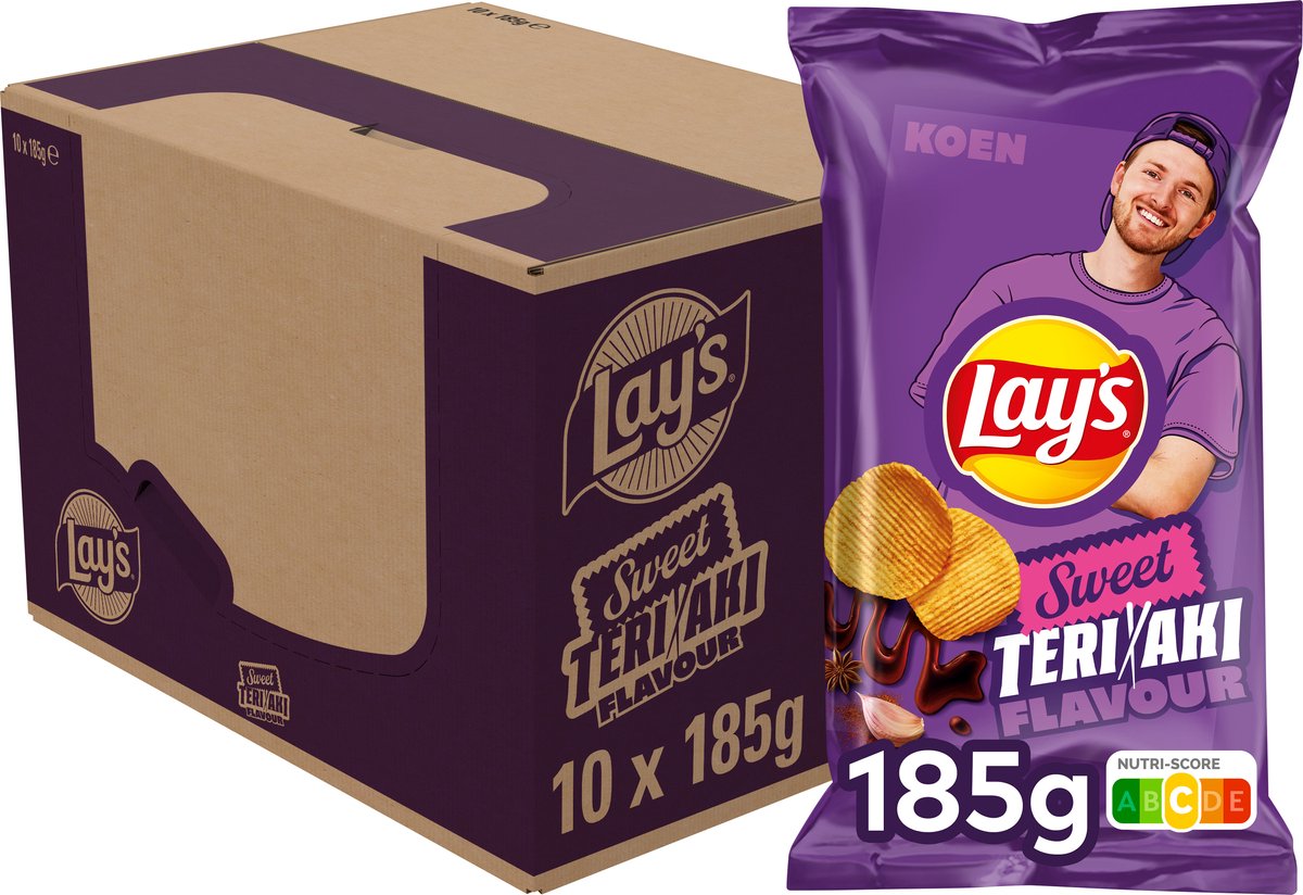Lay's Max Séiss Teriyaki Ribbed Chips 10 x 185 gr