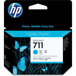 HP 711 CZ134A Cyan Ink Cartridge 3-Pack