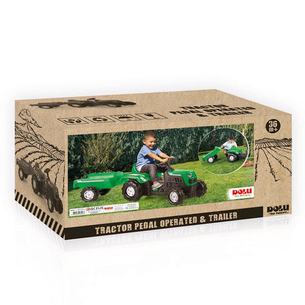 Dolu Trettraktor mit Anhängerhupe grün schwarz