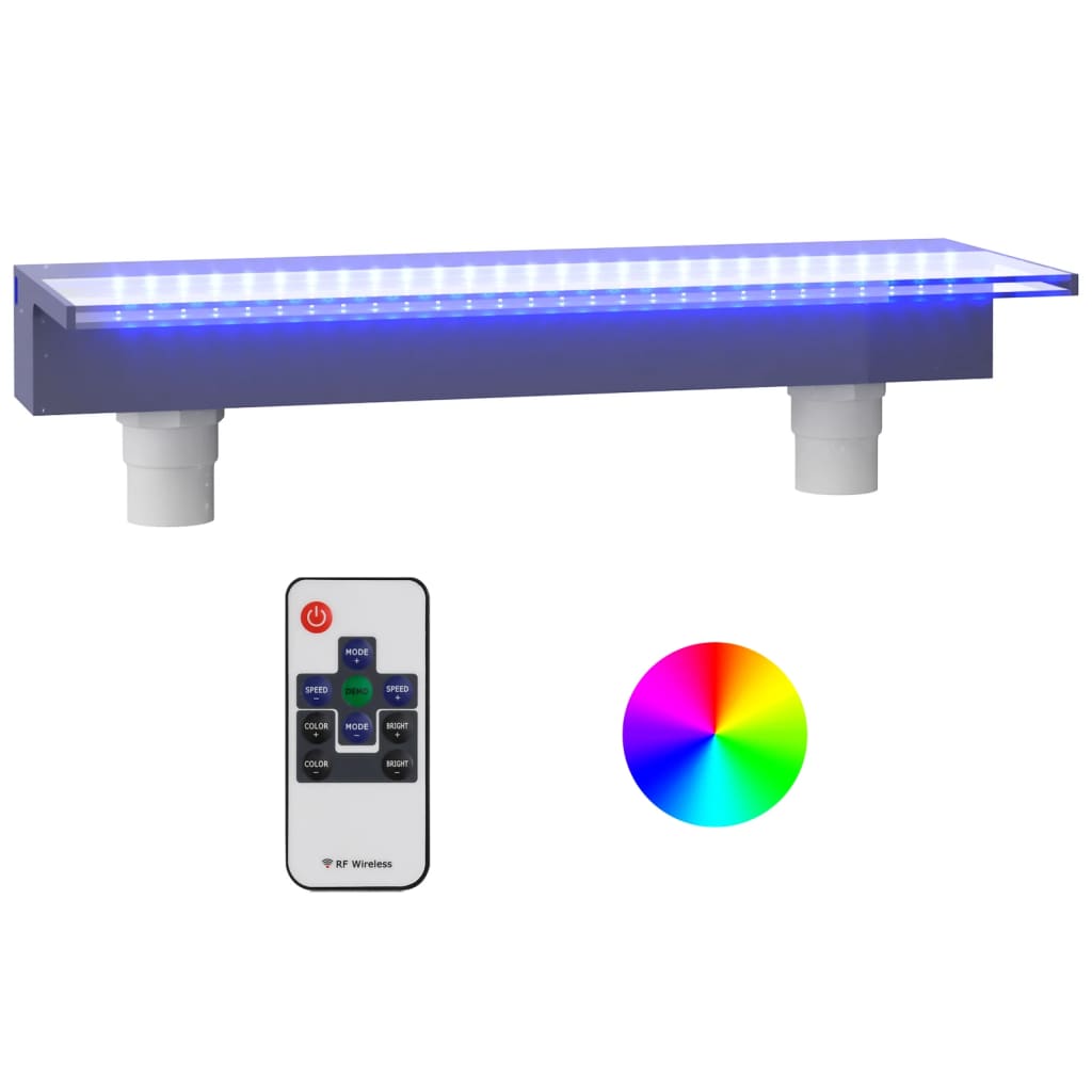 Vidaxl waterfall spillway with RGB LEDs 60 cm acrylic