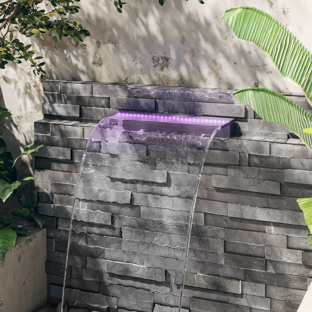 Vidaxl waterfall spillway with RGB LEDs 60 cm acrylic