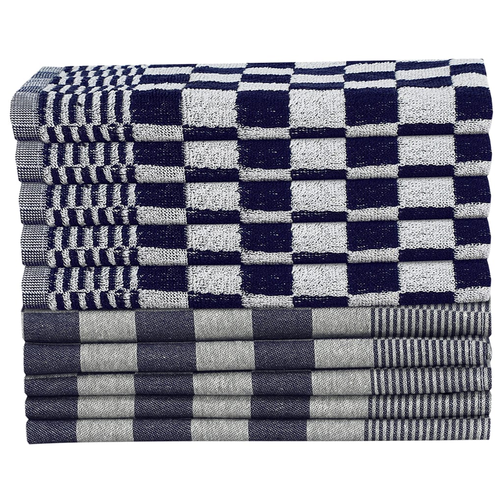 Vidaxl 50-piece kitchen towel set cotton blue and white