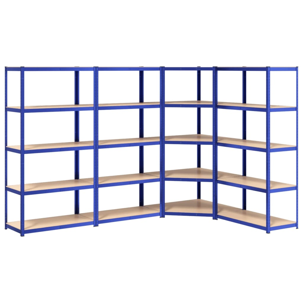 VidaXL Étagère de rangement 5 couches 4 pcs acier bois traité bleu