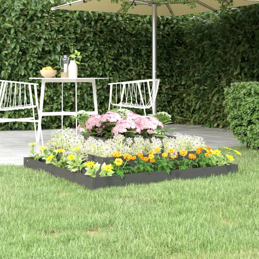 Vidaxx jardinière 110x110x27 cm bois de pin massif gris