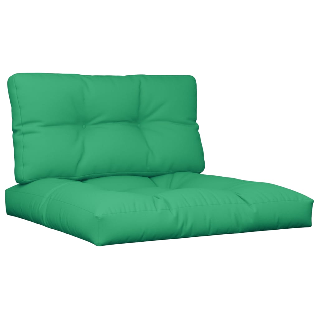 Vidaxl palete blazine 2 pcs tkanina zelena