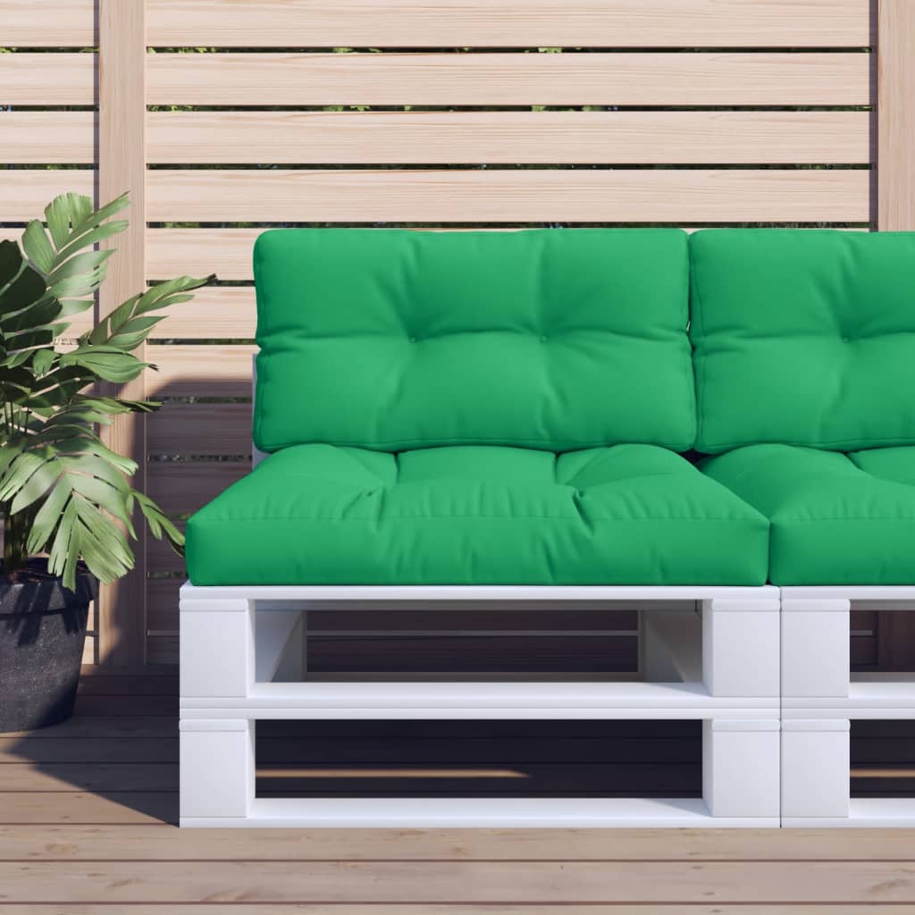 Vidaxl palete blazine 2 pcs tkanina zelena