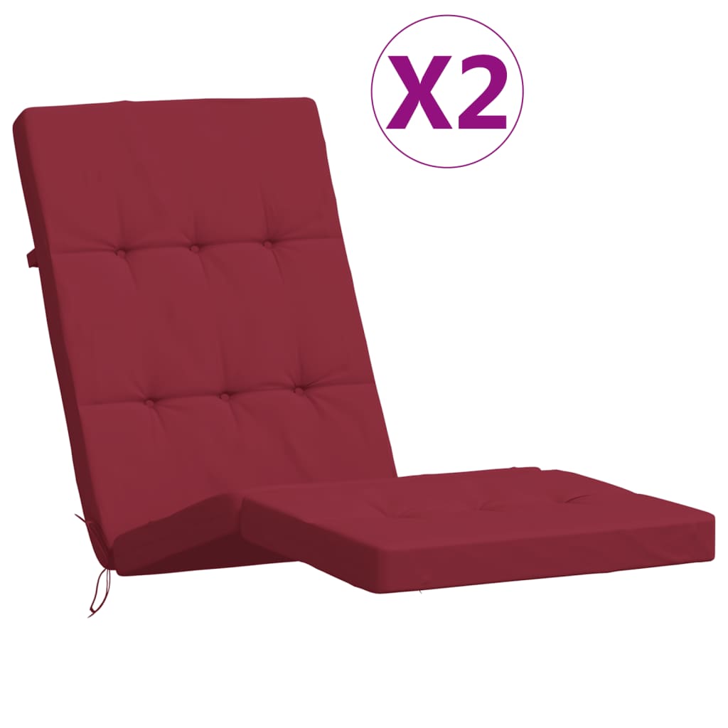 Vidaxx Patio stol blazine 2 pcs oxford tkanina vino rdeča