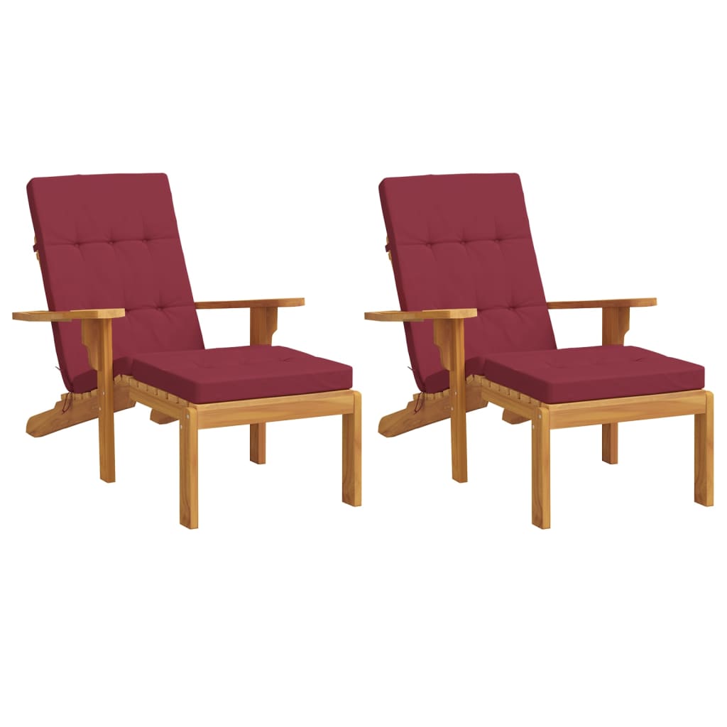 Vidaxx Patio stol blazine 2 pcs oxford tkanina vino rdeča