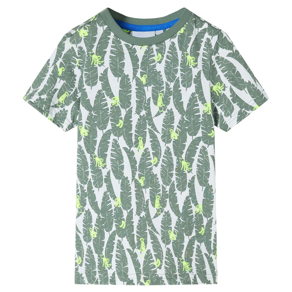 VidaXL Chemise enfant 92 écru et vert lierre foncé