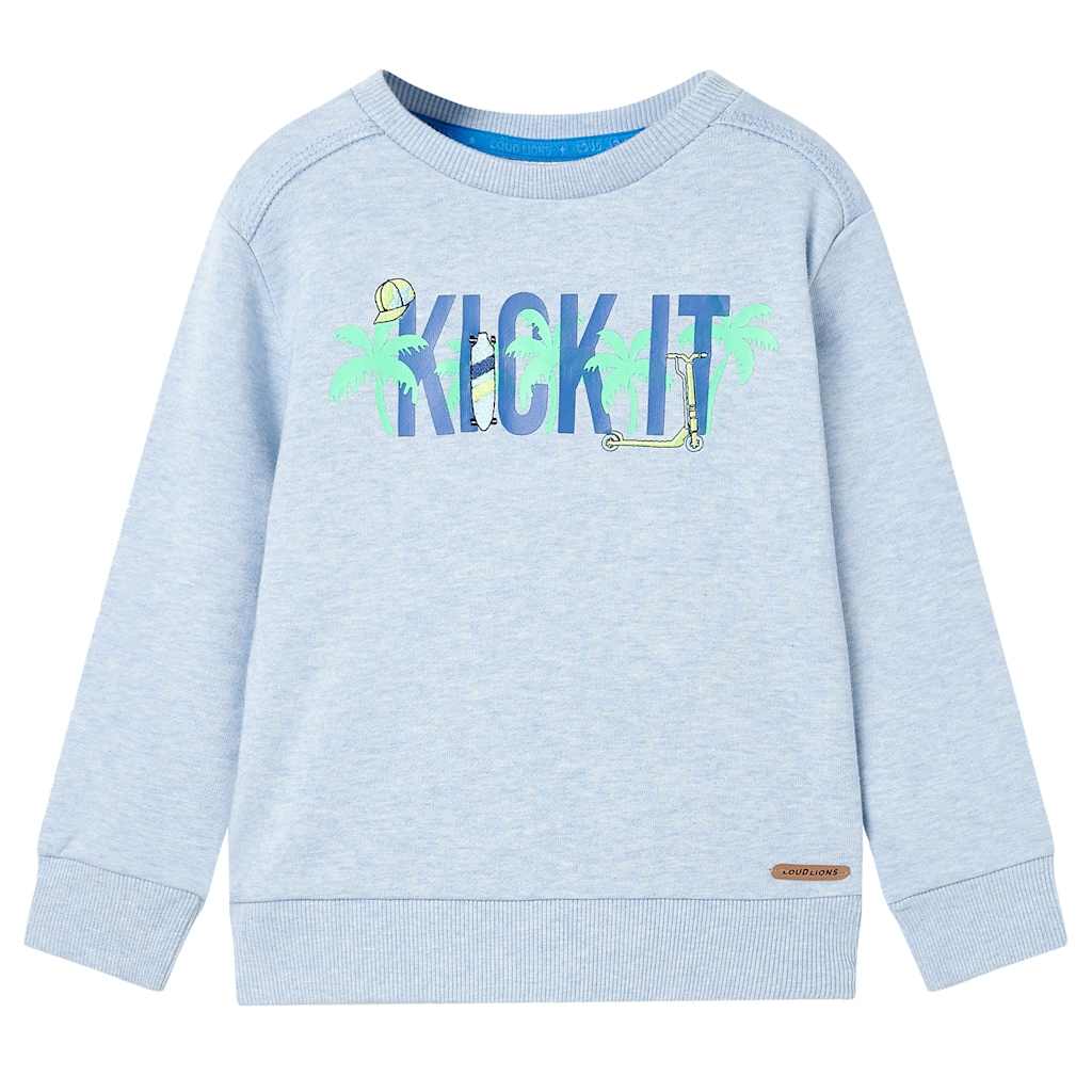 VidaXL pull enfant 128 bleu doux mélangé