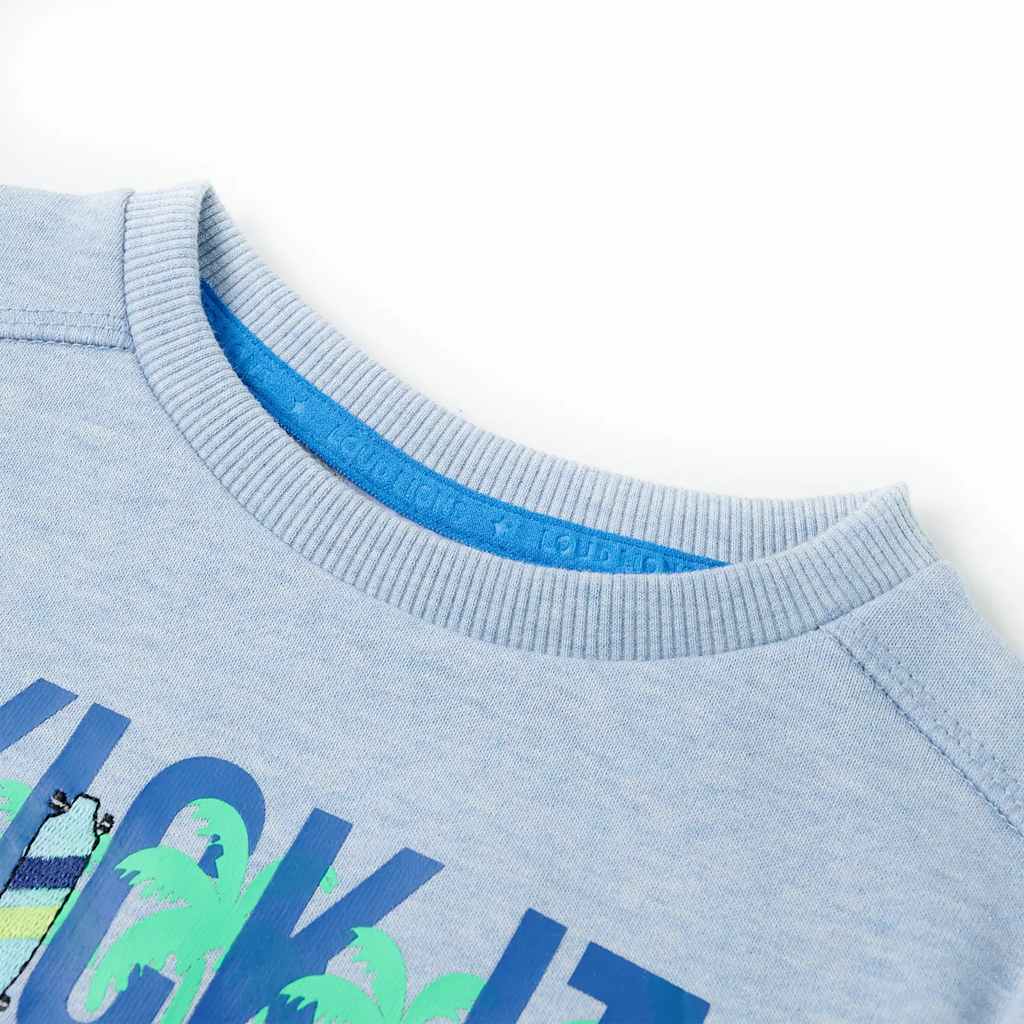 VidaXL pull enfant 128 bleu doux mélangé