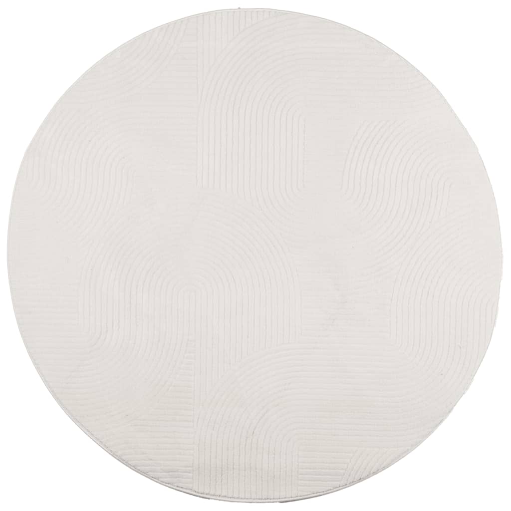 Vidaxl kilimėlis iza short pile skandinaviškas ø 80 cm kreminis