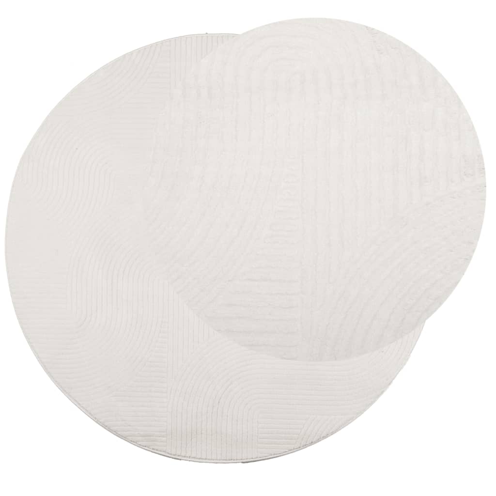 Vidaxl kilimėlis iza short pile skandinaviškas ø 80 cm kreminis
