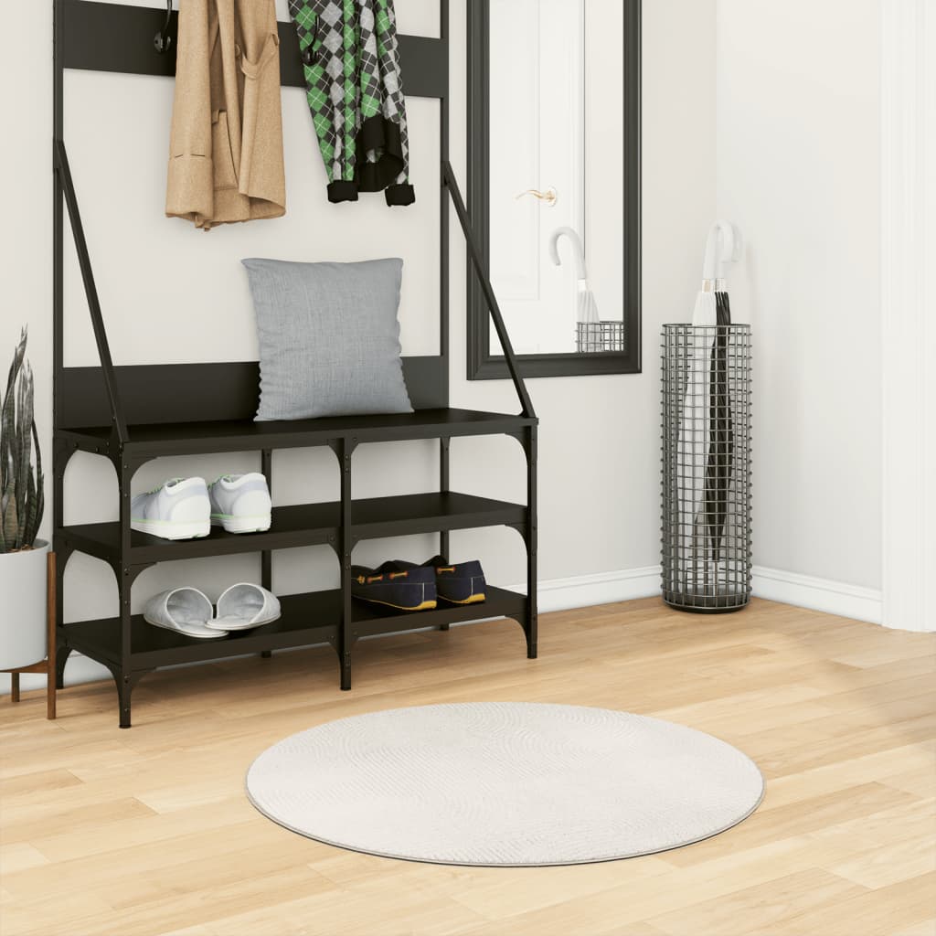 Vidaxl kilimėlis iza short pile skandinaviškas ø 80 cm kreminis