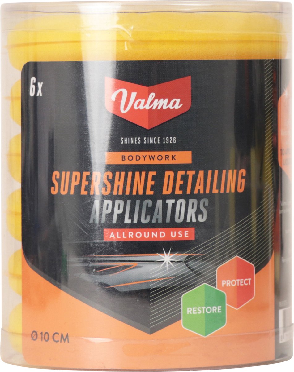 Valma supershine detailing applicators - scratch-free applicators - reusable - suitable for car interior exterior - 6 pieces