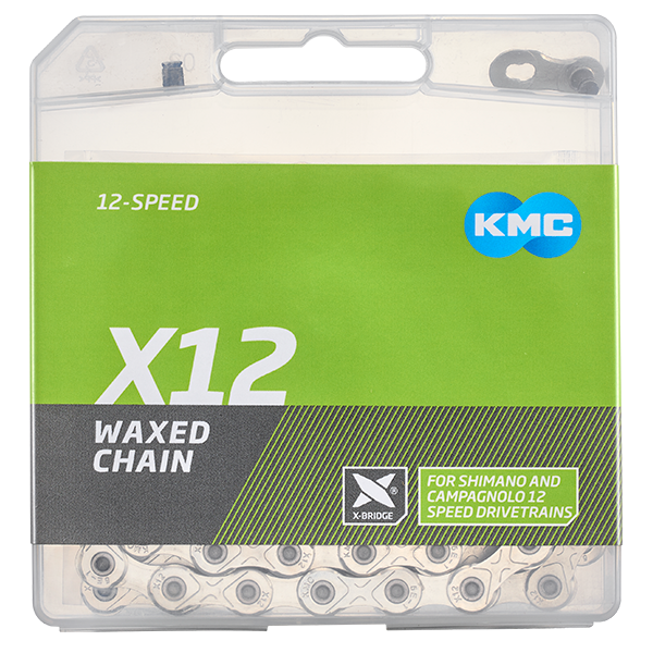 Kmc reťaz x12 12v 126l voskovaná strieborná