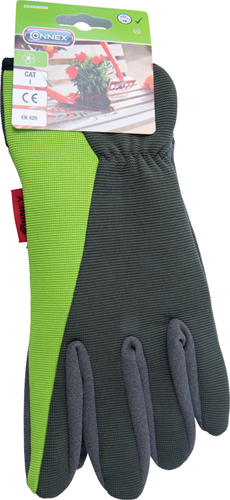 Connex gardening gloves spandex green gr10 - cox938560