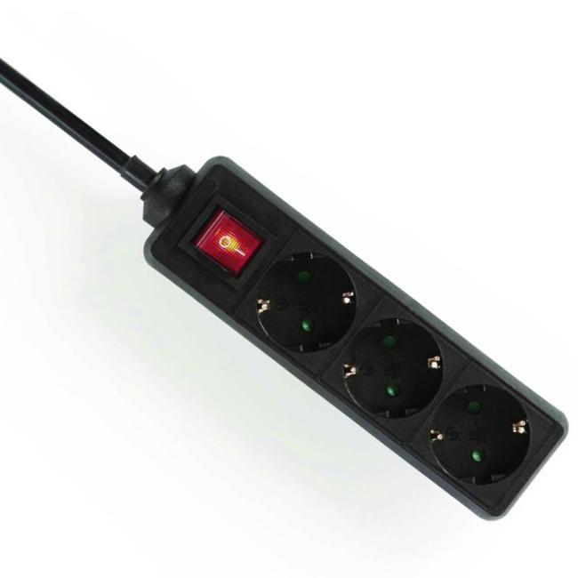Nedis power strip | earthed plug type f (cee 7 7) | 3-way | 1.5m | 3680w | 16 a | black | 1 piece - exso315f2bk - exso315f2bk