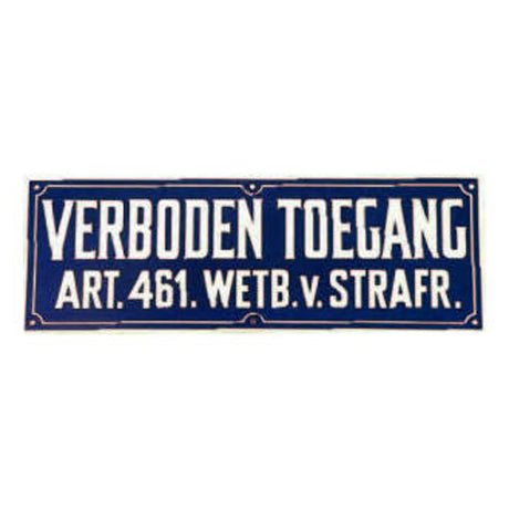 Producten bordje verboden toegang