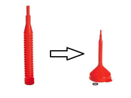 Spout flexible for funnel