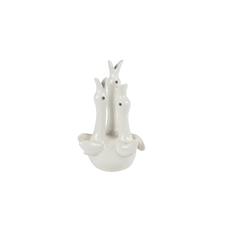 Vaas three swan off-white aardewerk 15,5x13x27,5cm
