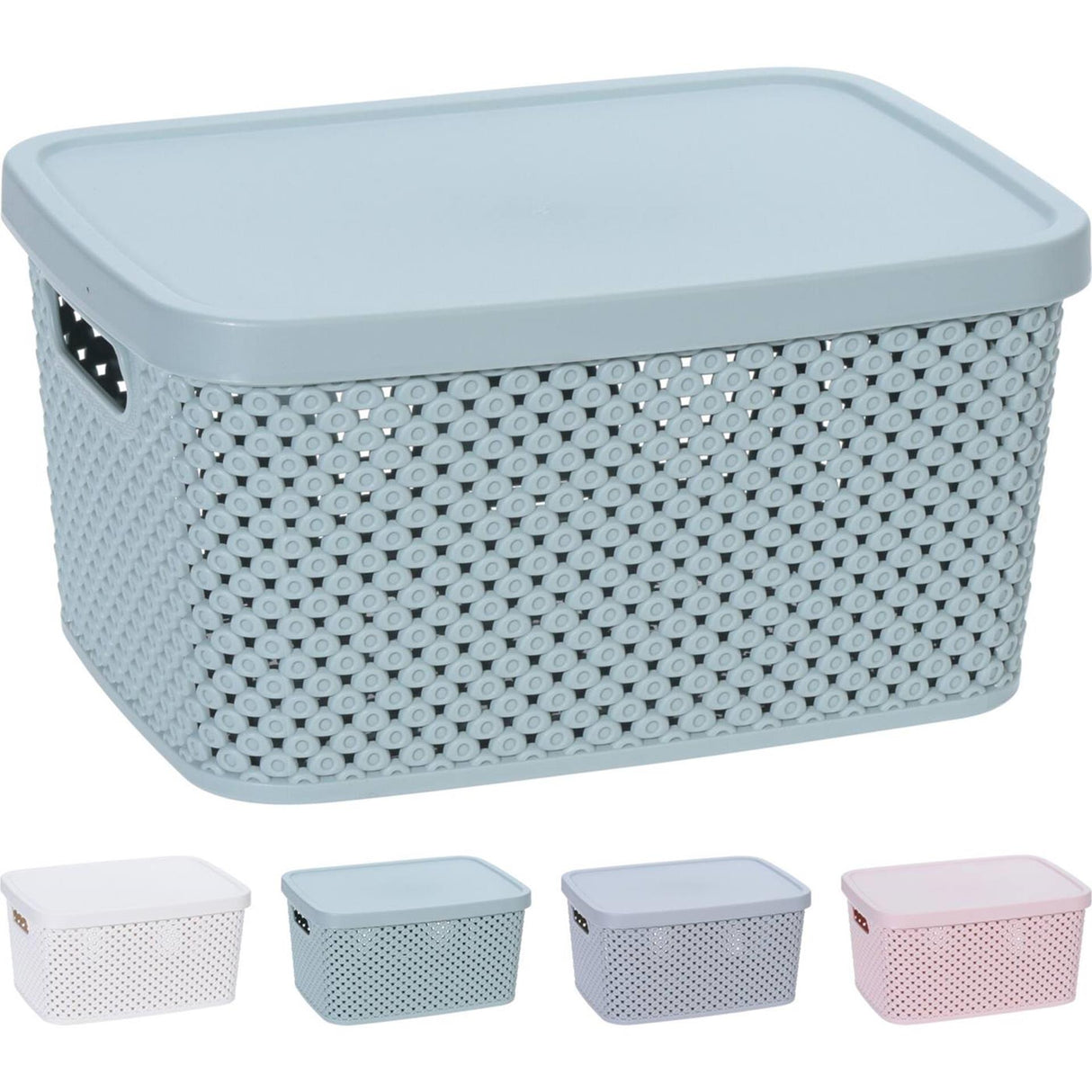 Späicherléisungen Späicherkëscht mat Deckel 3,5 Liter 23x17x12cm Plastik 4ass