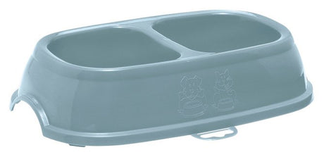 Artificial double food bowl 2x200 ml, sorted by color
