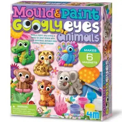 4m knutselen - giet en verf - dieren met wiebeloogjes - 6 sjablonen - creatief speelgoed - 5 jaar