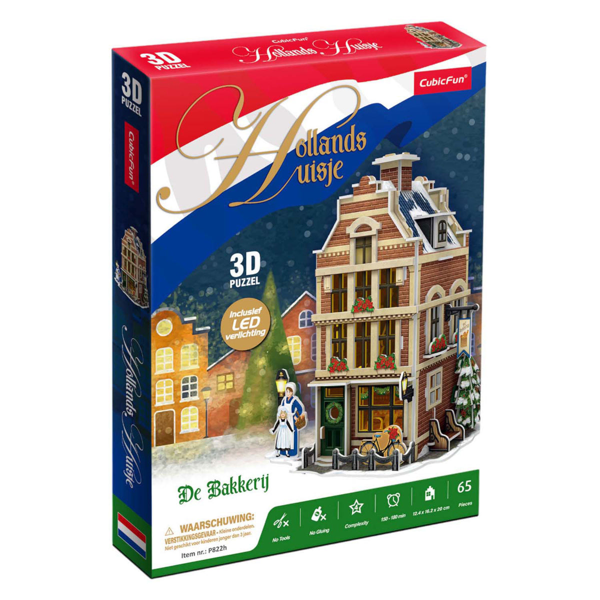 Cubic fun 3D puzzle Dutch bakery with LED lighting - 65 pcs.