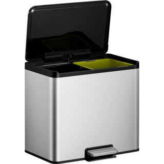 Eko essential duo pedal bin 15+15l stainless steel
