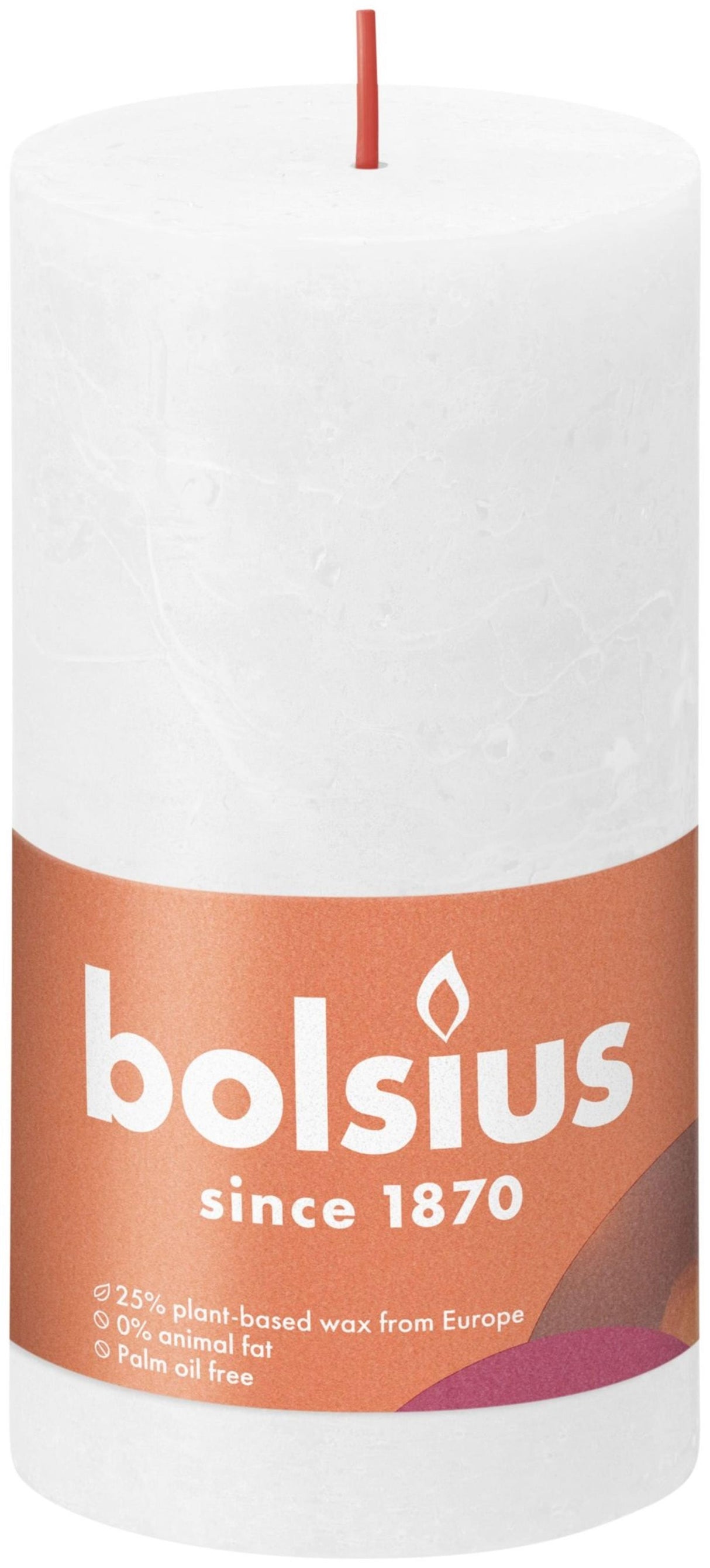 Bolsius shine collection rustic pillar candle 130 68 cloudy white - cloudy white