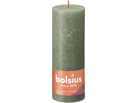 Bolsius rustikal Säulen Käerz 190 68 frësch Olivenueleg - frësch Olivenueleg
