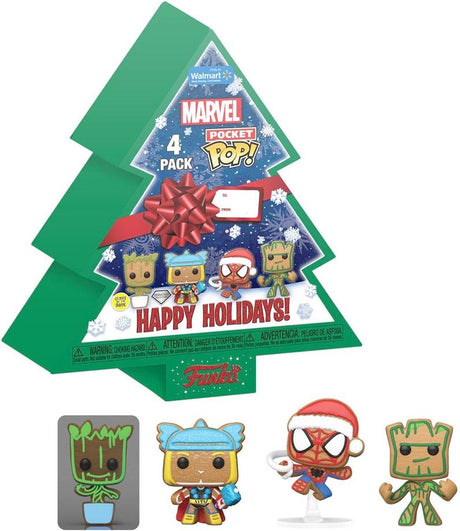 „Funko“ – 2022 m. nuostabios šventės! 4 pakuočių medžio atostogų dėžutė 4 cm 3D raktų pakabukas - įvairiaspalvis