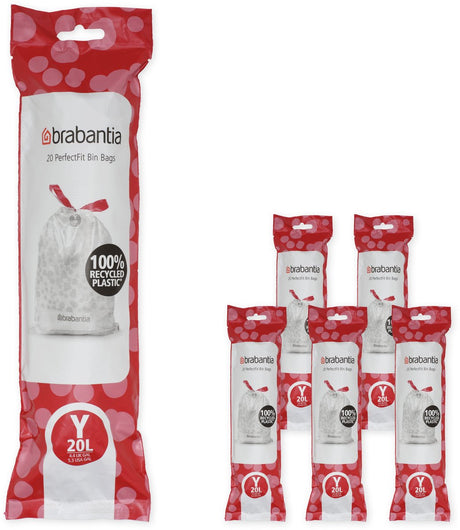 Brabantia perfectfit garbage bags - 20 l - code y - 6 rolls x 20 pieces