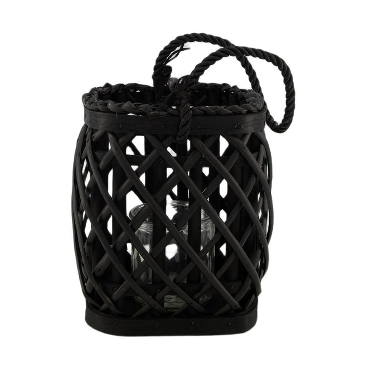 Dijk natural collections lantern willow 18x18x19.5cm black