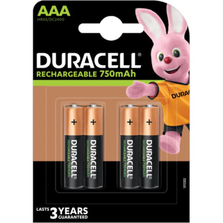 Piles rechargeables Duracell 4x aaa dx2400 hr03 900 mah 1,2 volt préchargées