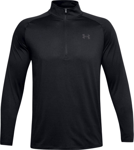Under armor ua tech 2.0 1 2 zip-blk men's sports jersey - black - charcoal