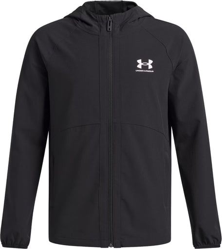 Under Armour UA Vibe Woven Windbreaker-BLK Boys Sportkabát - Fekete - Fehér