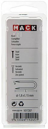 Mack 1017207 - steel staple galvanized 75 gr 1.8 x 15 mm | 5 pieces
