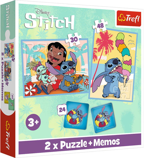 Trefl Happy Lilo Stitch Day 2-in-1 Puzzel a Memory Set - ab 12 Joer