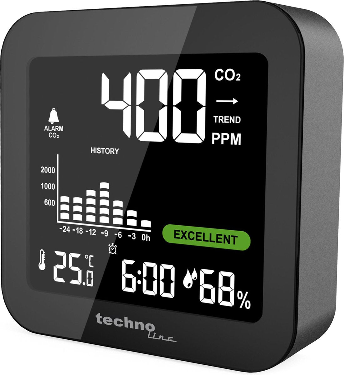 Technoline Loftqualitéit Meter nofëllbar Co2 Meter