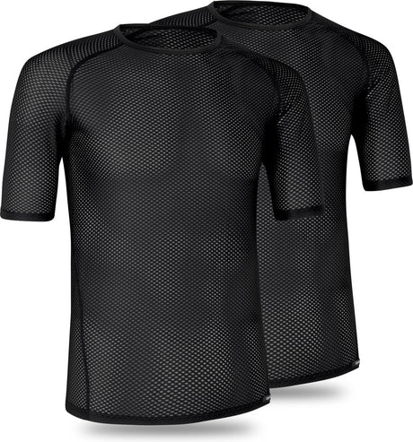 Gripgrab - Ultralight Mesh 2Pack Kuerzarm Base Layer Summer Vëlo Undershirt Polygiene Sweatshirt - schwaarz - Männer - Gréisst L