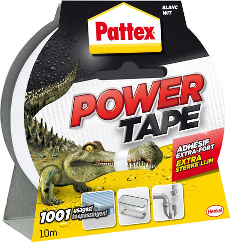 Pattex Power Tape 10 m biely | univerzálna kačacia páska | vodotesná extrémne silná | kačacia páska s prvotriednou priľnavosťou.