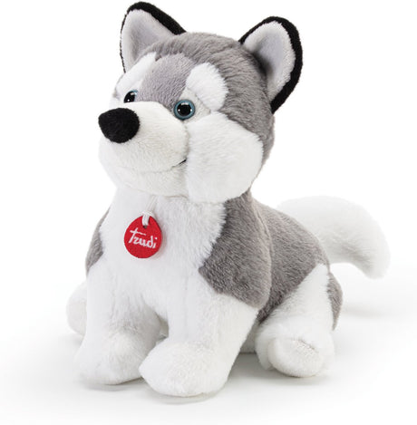 Trudi puppy cuddly toy dog husky puppy 28 cm - high quality plush cuddly toy - cuddly toy for boys and girls - gray white - 19x28x28 cm size m