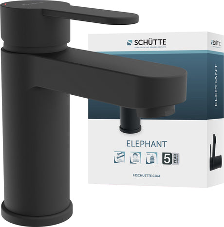 Schütte elephant washbasin tap - mixer tap - with waste - black matt