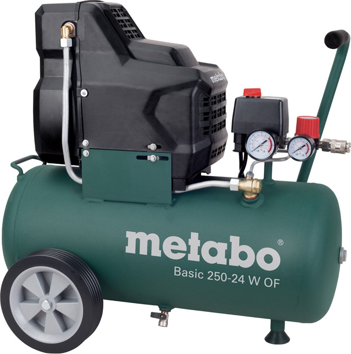 Metabo basic 250-24 z lub kompresorem bezolejowym - 1500w - 8 bar - 24l - 100 l min