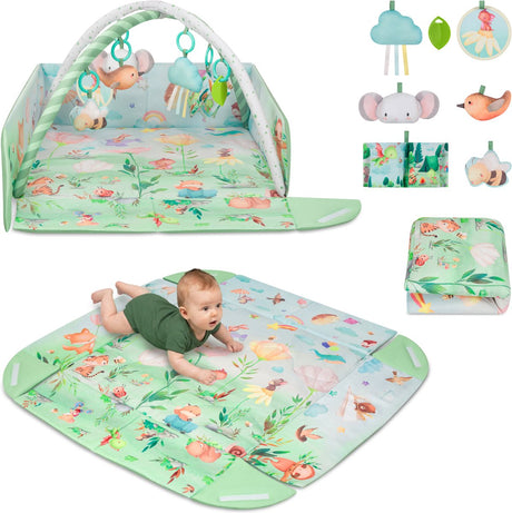 Lionelo inga multicolor – multifunctional play mat with arches – play mat play fence – 7 sensory toys – baby motor skills development