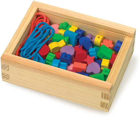 Small foot - wooden lacing beads, 84 pcs.