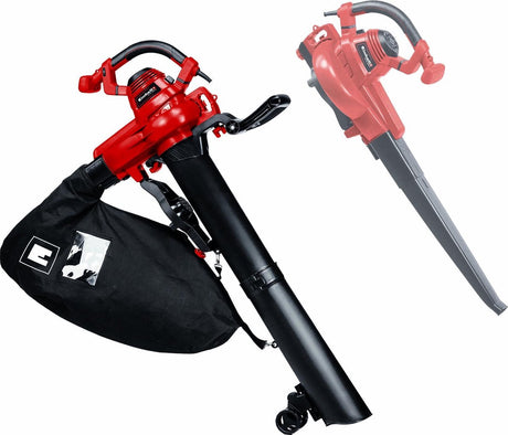 Souffleur de feuilles électrique Einhell - aspirateur GC-EL 3000 e - 3000 W - fonction soufflage-aspiration - sac de collecte 45 l - vitesse de soufflage : 300 km h - fonction de hachage : 15:1