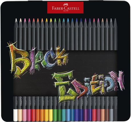 Faber-castell colored pencils - black edition - 36 pieces in tin case - fc-116437